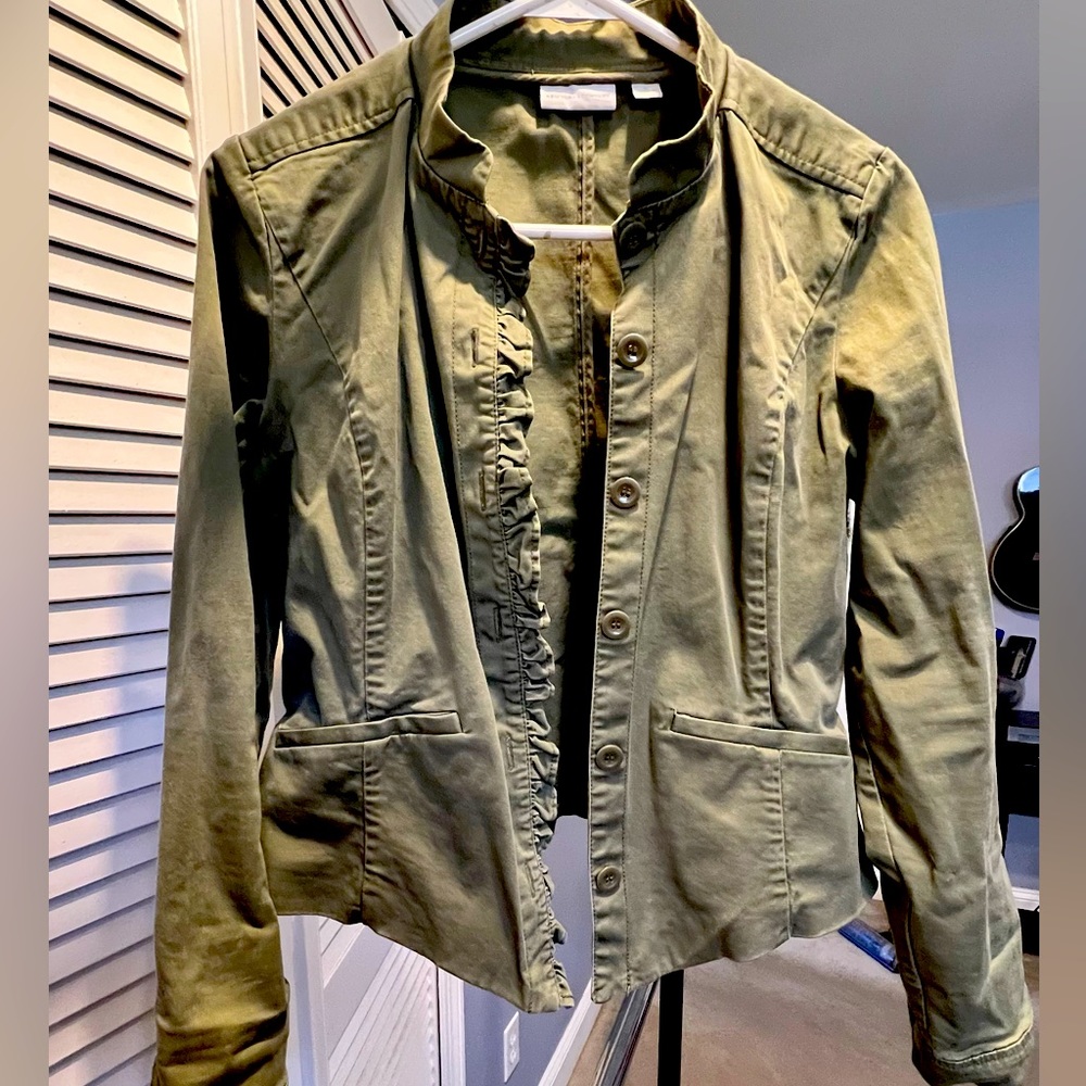 NEW YORK & COMPANY Hunter Green Button-Up Jacket